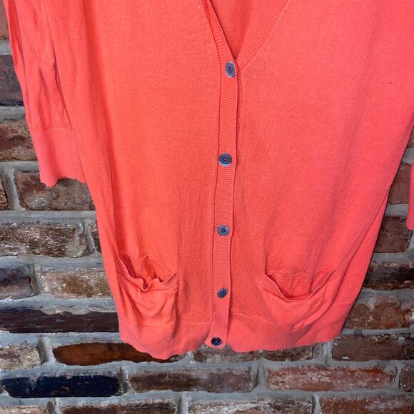 Gap Coral Orange Slouchy Oversized Cardigan Sweater Women's Size large - Picture 3 of 6